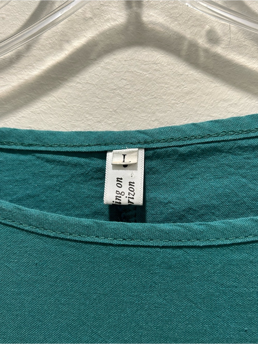 Depending on the Horizon Jade Green Cotton Lagenlook Pullover Midi Dress - Large - Picture 5 of 7